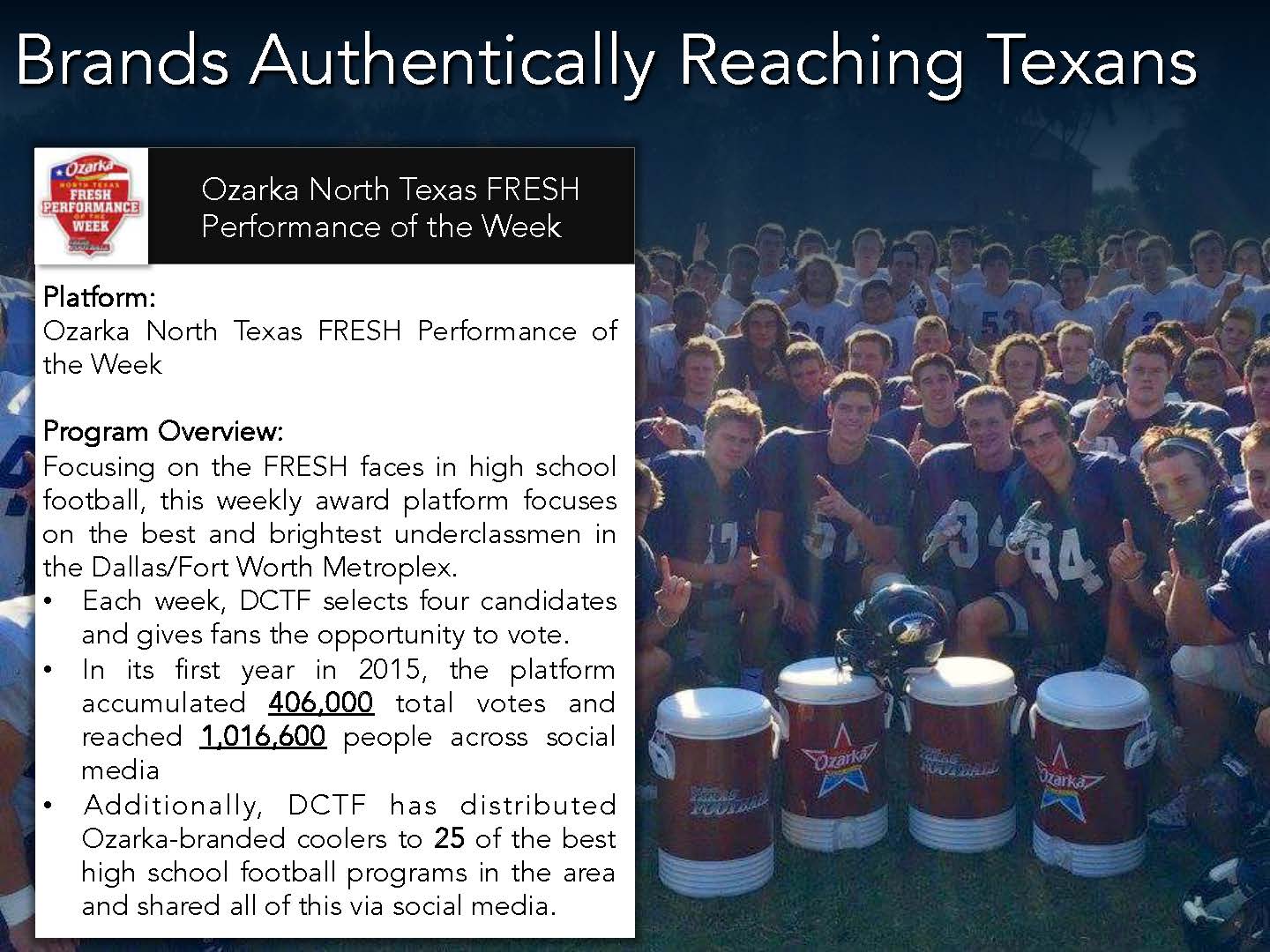 Ozarka North Texas FRESH Performance of the Week