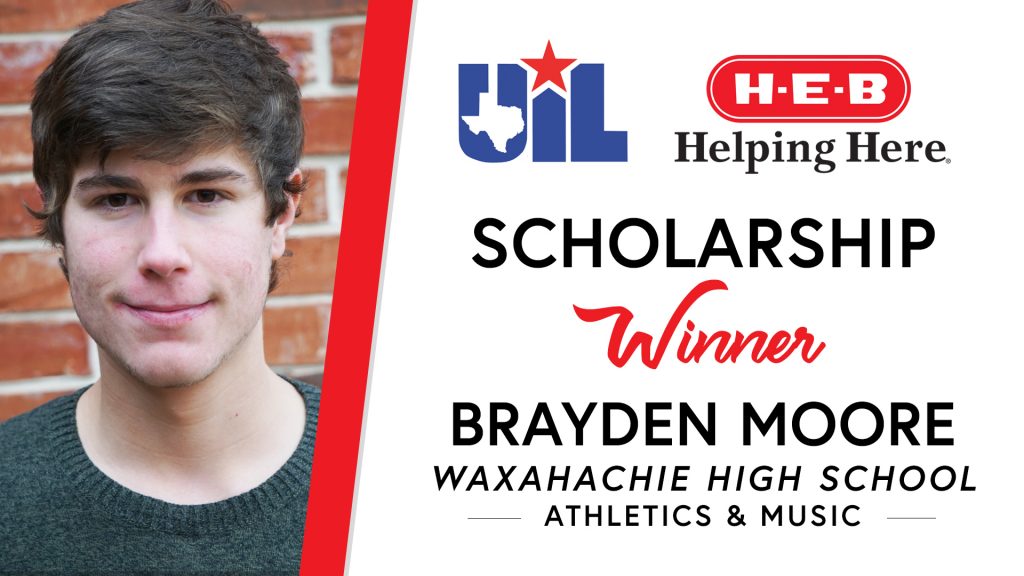 UIL Scholarship recipient Brayden Moore of Waxahachie High School