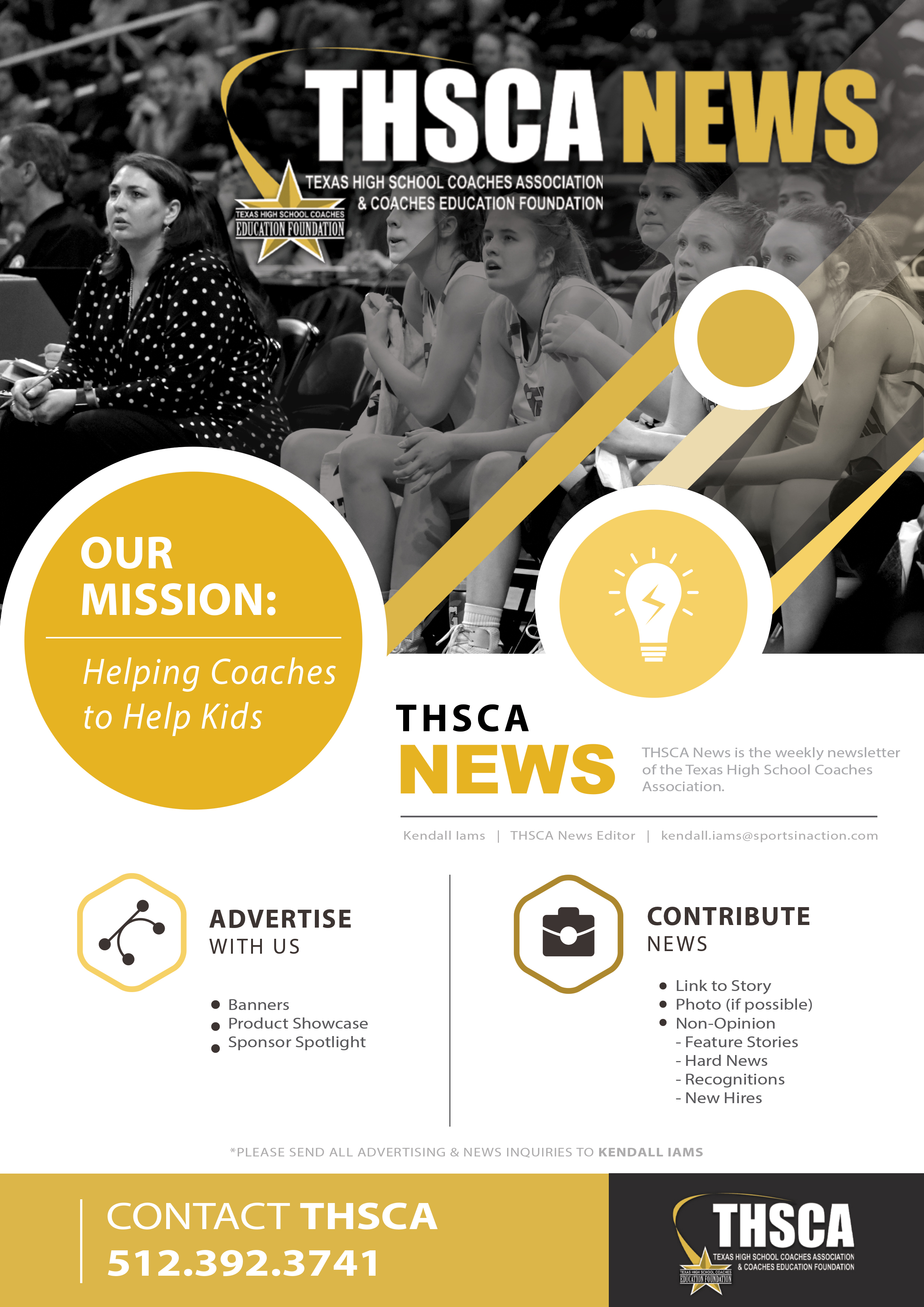 THSCA News and Advertising Information graphic